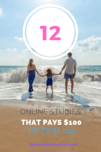 12 Online Studies that pays $100 up to $1,000 